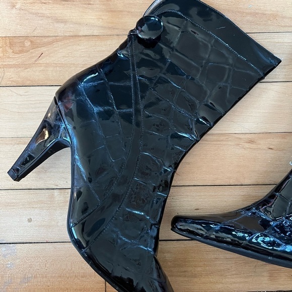 Stacy Adams black croc stiletto booties - Picture 2 of 9